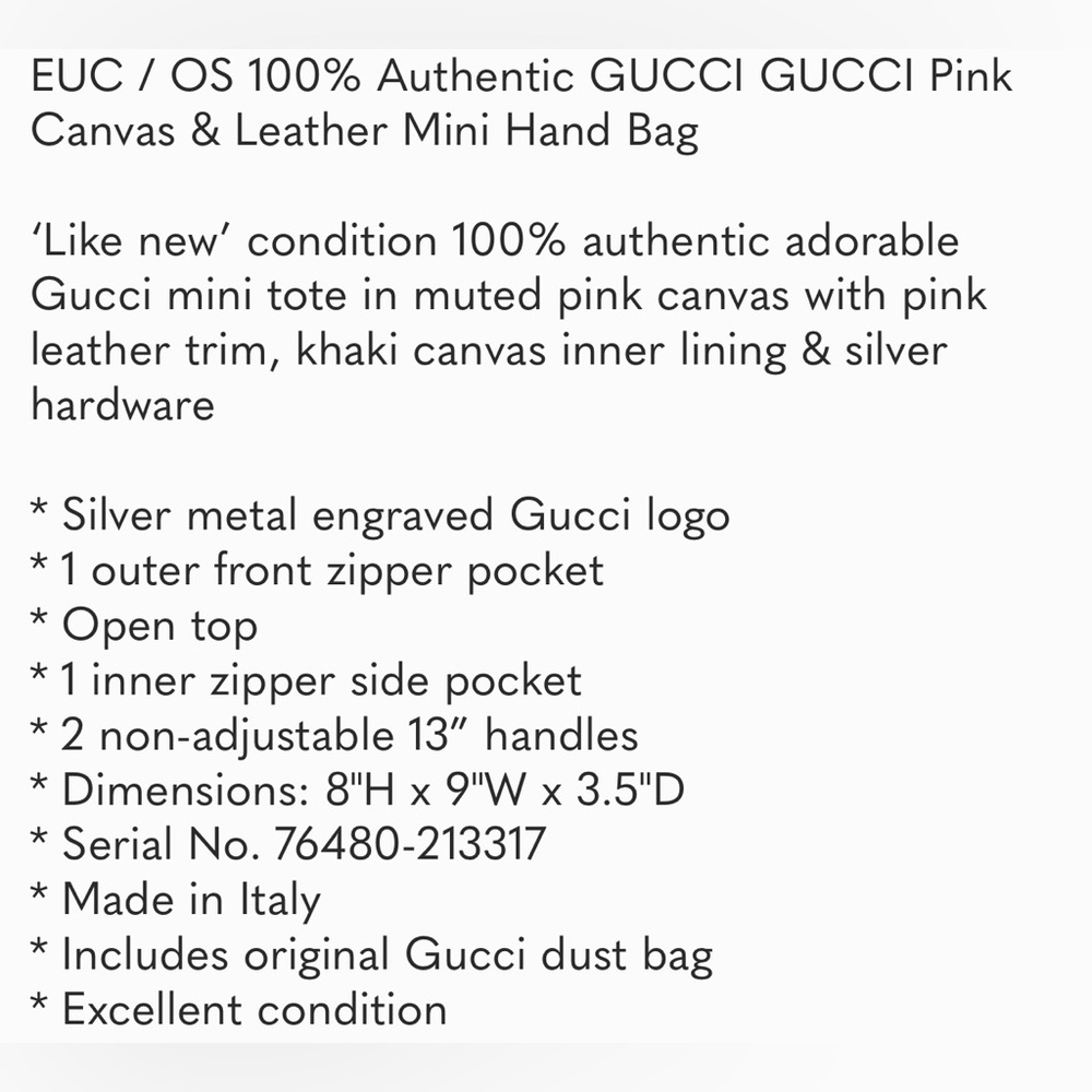 Gucci Blush Pink Mini Tote - Picture 16 of 17